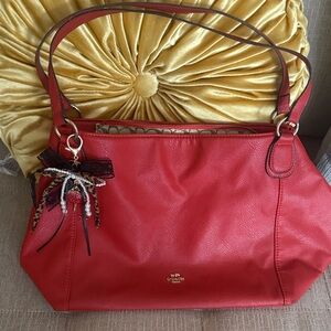 Coach Vibrant Red Leather Shoulder Bag
